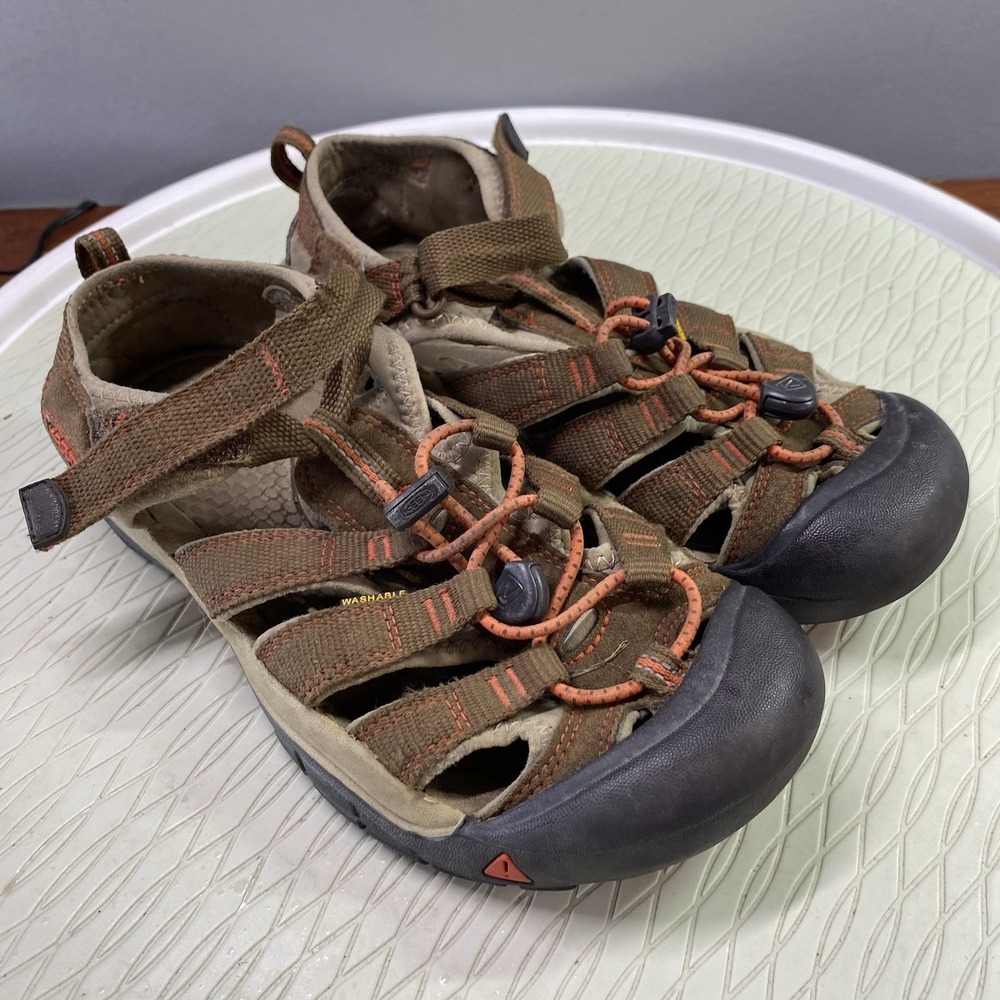 KEEN Water Shoes Sandals H2O Kids Youth‎ Size 5 Brown Orange Fabric